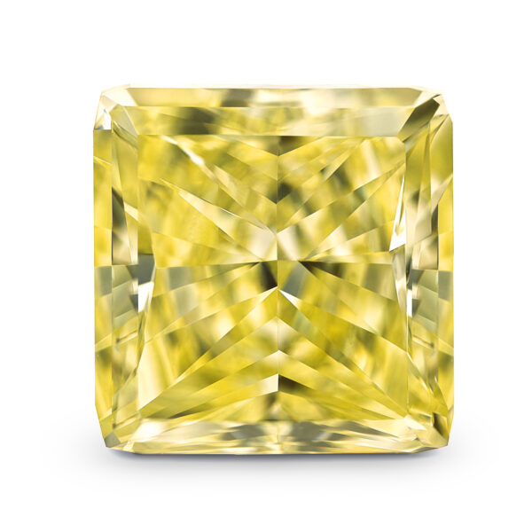 Internally flawless Intense yellow princess cut diamond 2.08 carat